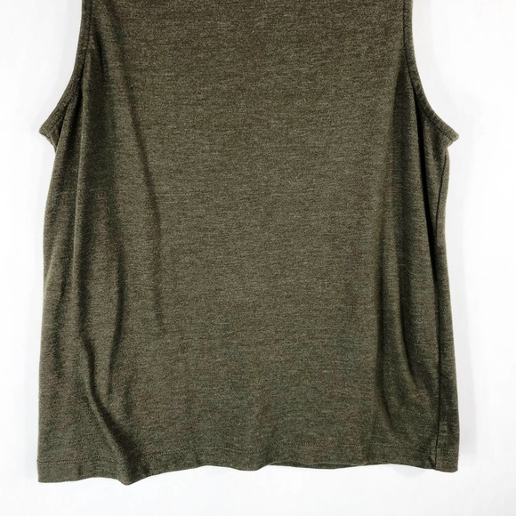Madewell Medium Blouse Tune Mockneck Tank Top Army Green Knit Pullover 437 - Picture 5 of 6